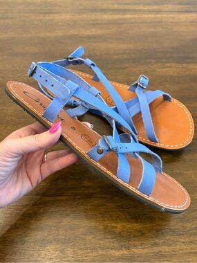 CRUPON hand crafted barefoot minimalist sandals - 40 cornflower blue adjustable